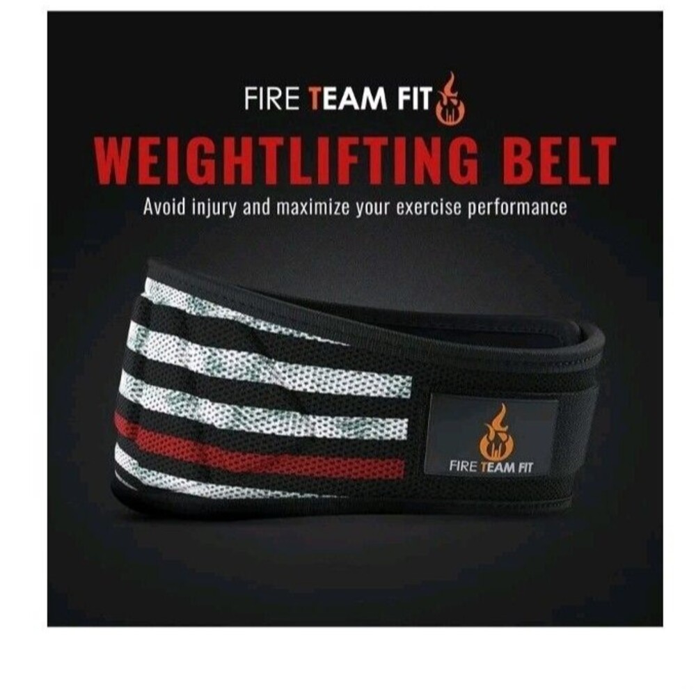 Fire Team Fit Weightlifting Belt for Men and Women, Red Line, XL